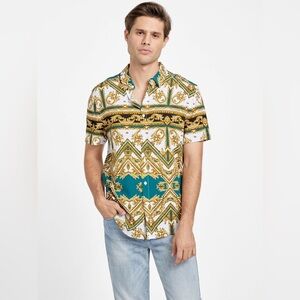 New GUESS Dwayne Baroque Shirt SZ M